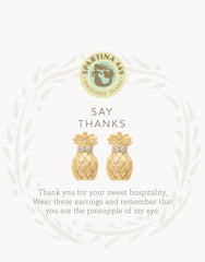 Sea La Vie Stud Earrings Thanks/Pineapple