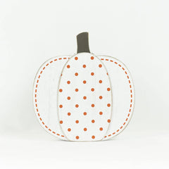 Adams & Co White/ Orange Wooden Pumpkin Display