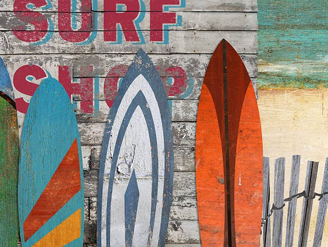 Beach Surfboards Wall Decor