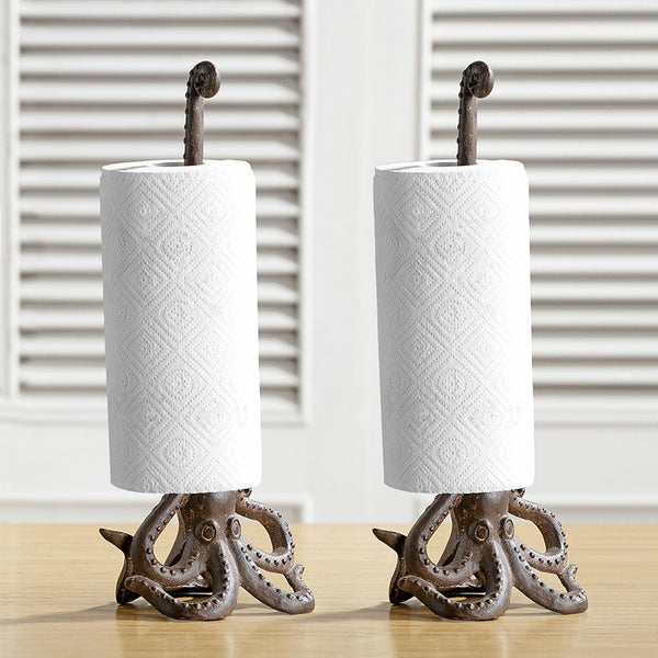 Cute Beech Roll Paper Towel Holder Free Standing Flower-shaped Countertop