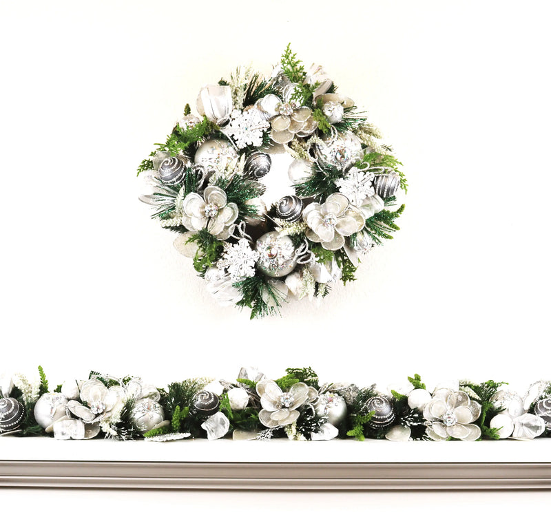 Silver and White Capiz Wreath