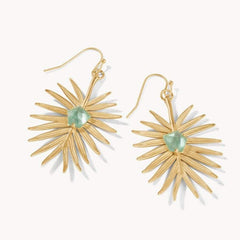 Palm Earrings - Aqua Pearlescent