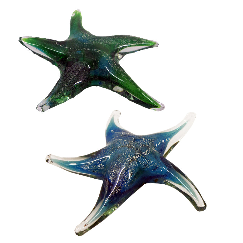 Glass Starfish Figure - 7.5" - Available in Blue or Green