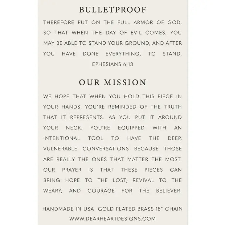 Bulletproof | Christian Necklace | Ephesians 6:13