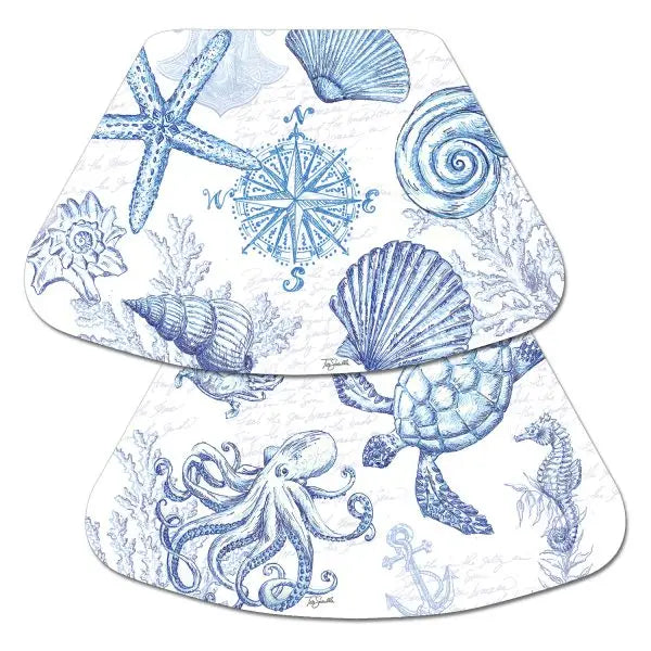 Coastal Sketch Reversible Wedge Plastic Placemat