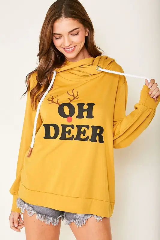 Long Sleeve "Oh Deer" Hoodie Sweatshirt