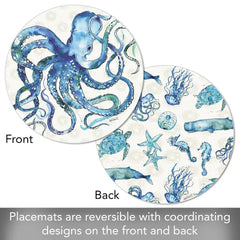 Deep Sea Reversible Round Plastic Placemat