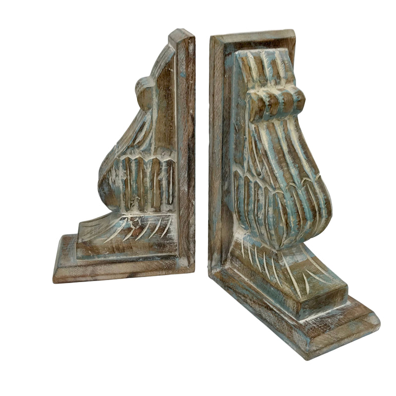 Hand-Carved Wood Wall Corbels Brackets/Bookends