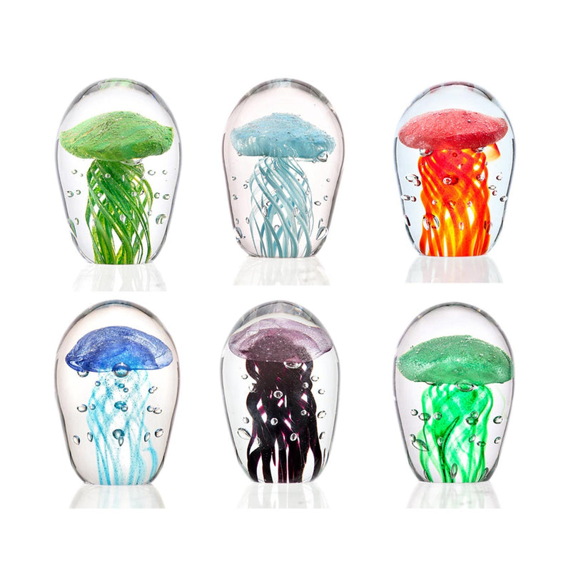 Art Glass Mini Jellyfish 6 Different Colors - Glow in the Dark