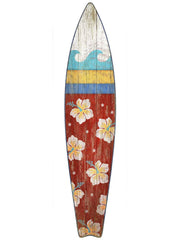 Floral Surfboard Shaped Wall Decor