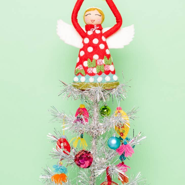 Angel Tree Topper - Joy Red Dress