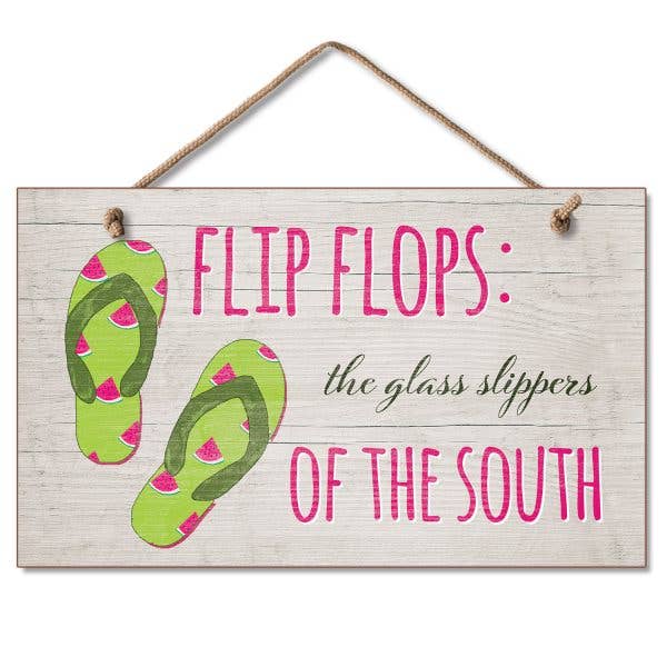 "Flip Flops Of The South" Decorative Hanging Wood Sign