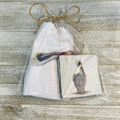 Pelican Towel and Coaster Gift Set