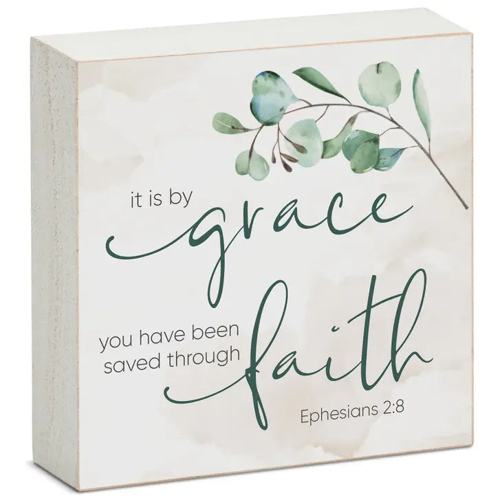 Expressions of Faith Wood Block Sign - 6 Verses