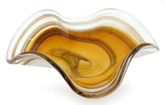 Amber Eloquence Art Glass Centerpiece