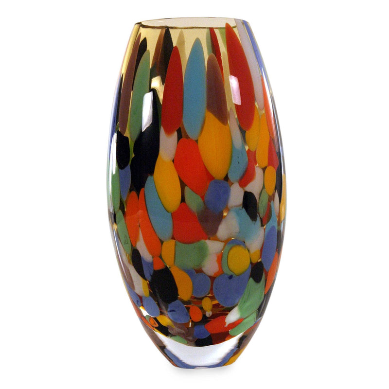 Carnival Confetti Handblown Art Glass Vase  (11 inch)