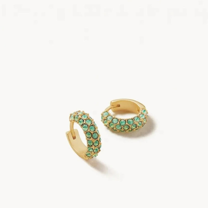 Atlantic Opal Pave Hoop Earrings - Available in Silver or Gold