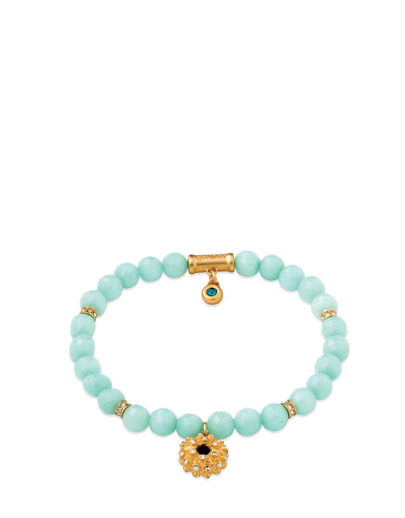 Stretch Bracelet 6mm - Aqua/Urchin