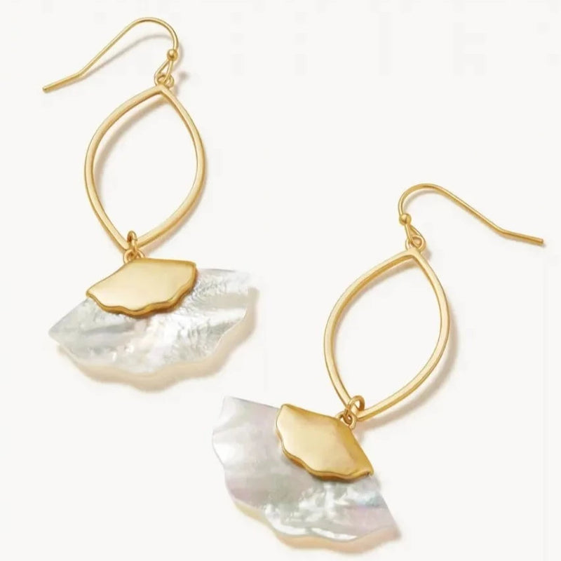Buttercup Earrings - Gold Mother of Pearl & Gold Pink Mother of Pearl