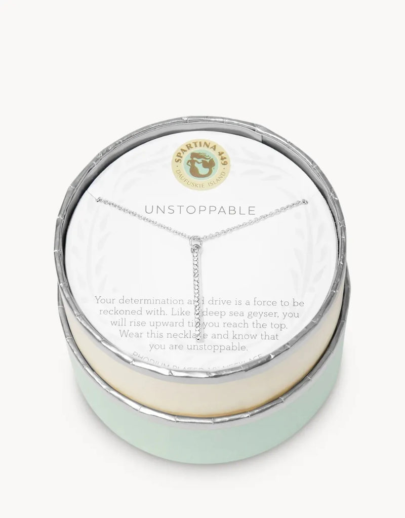 SLV Necklace 18" Unstoppable/Vertical Bar SIL