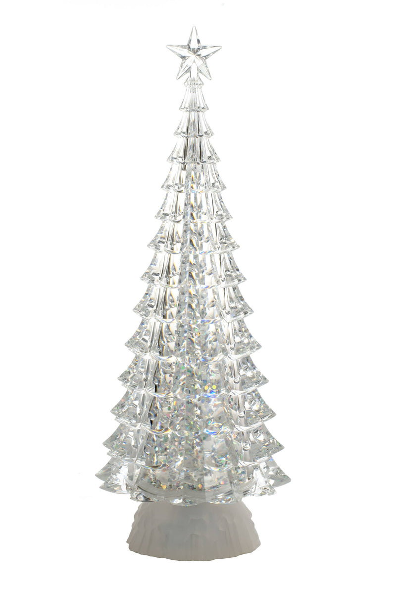 Clear Christmas Tree LED Snow Globe