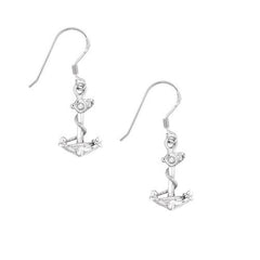 Sterling Silver Anchor with Twisted Rope Earrings