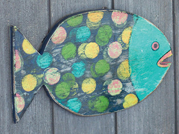 Painted Wooden Wall Fish Hanging - 3 Styles
