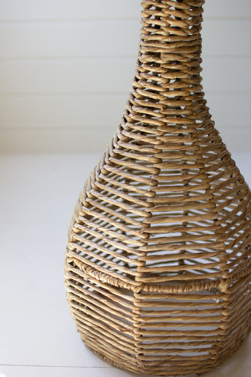 Woven Seagrass Bulbous Side Table