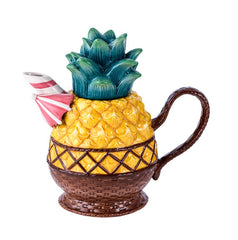Yellow ceramic pineapple teapot – coastal kitchen & dining collectible