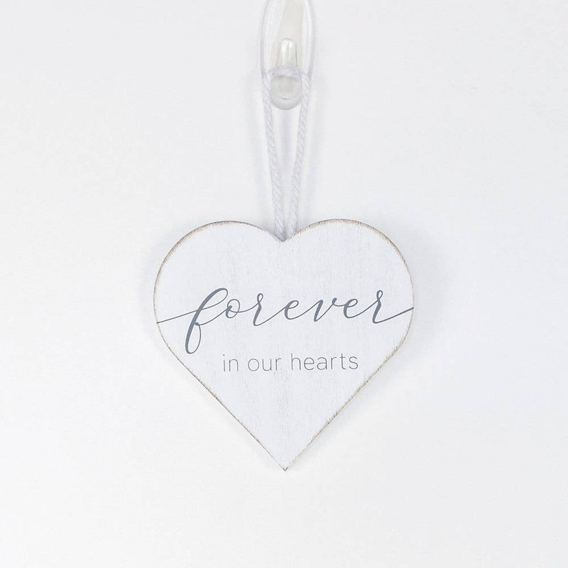 Christmas ornament wood heart “Forever in Our Hearts” – holiday memorial decoration