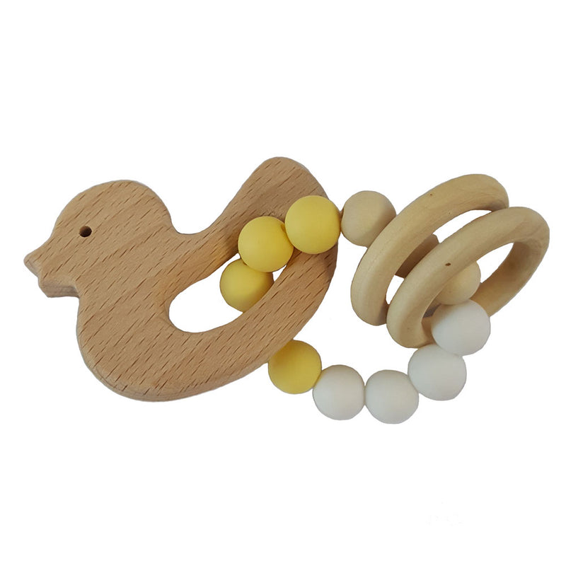 Baby Cup, Plate, Bowl, Bib & Teether Set - Duck