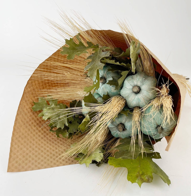 Farmhouse pumpkin harvest bouquet – rustic autumn home décor accent