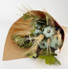 Farmhouse pumpkin harvest bouquet – rustic autumn home décor accent