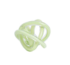 Lime swirl glass knot – coastal home décor collectible