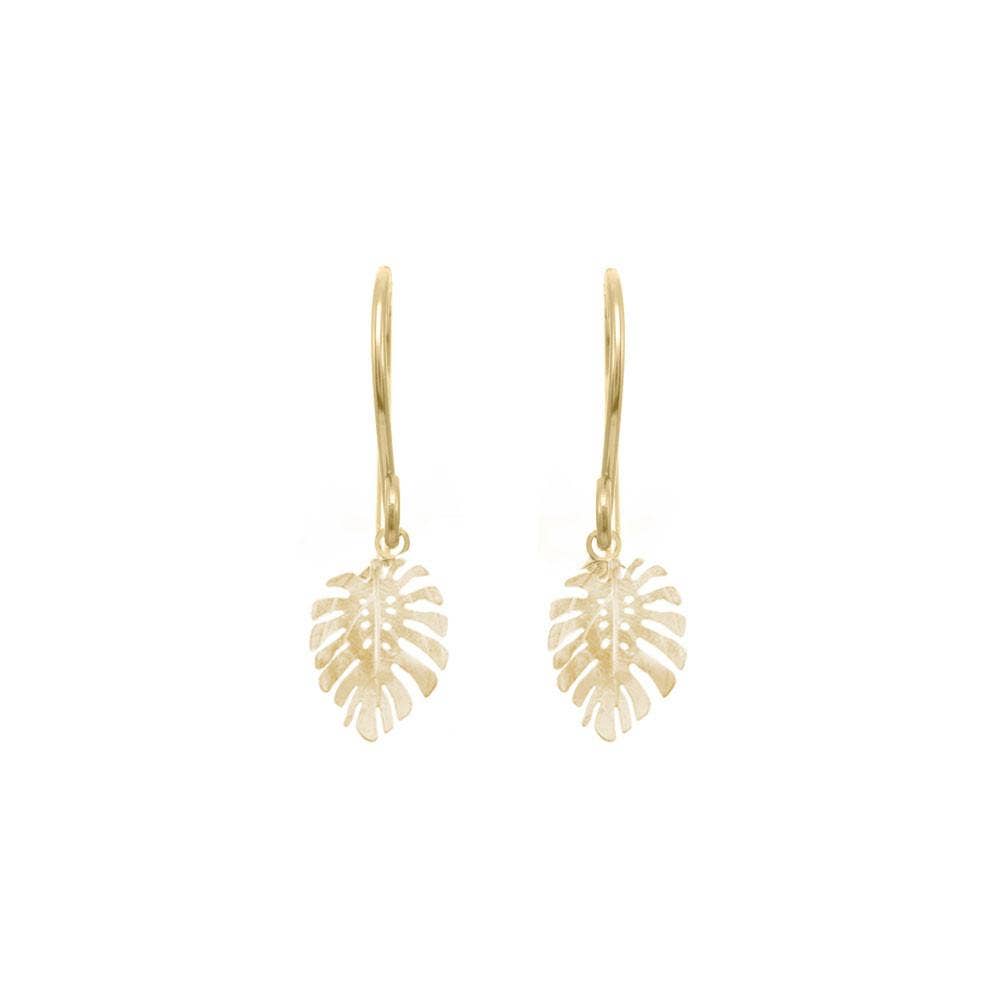 Mini Monstera Earrings 18k Gold Vermeil