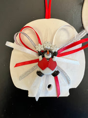 Handmade Sand Dollar Ornament With Snowman
