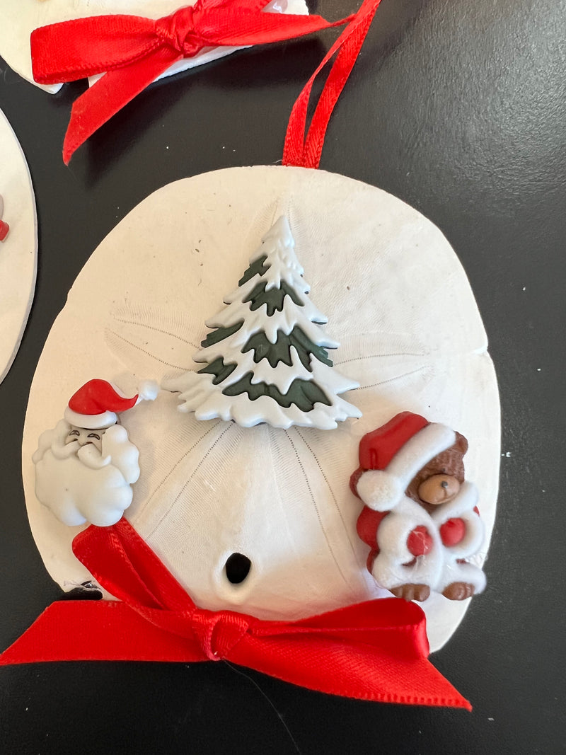 Handmade Sand Dollar- Reindeer, Penguins and Bear