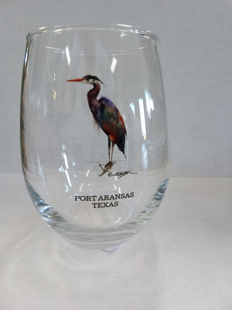 Port Aransas Stemless Wine Glass
