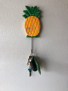 Wood Pineapple Hanging Key Rack