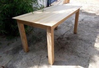 Bleached teak dining table – rustic coastal wooden furniture