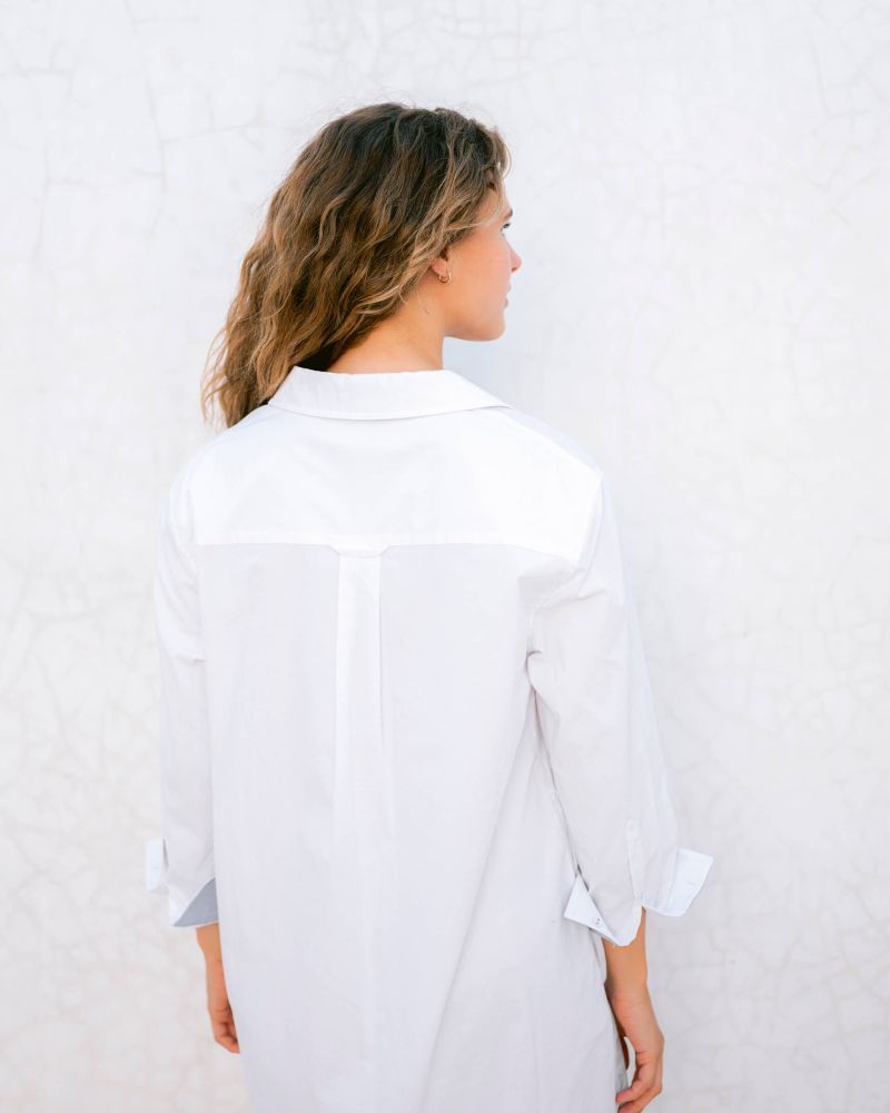 Essential Collar Shirt Dress - White