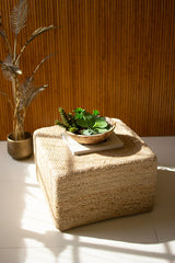 Braided Jute Pouf - Available in Square or Round