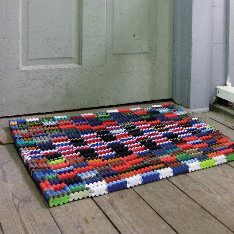 HAPPY COLORS Large Welcome Door Mat From Repurposed Flip Flop Pcs