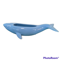 Ceramic Blue Humpback Whale Planter Vase