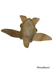 Mini Turtle Sculpture On Mushroom Wood