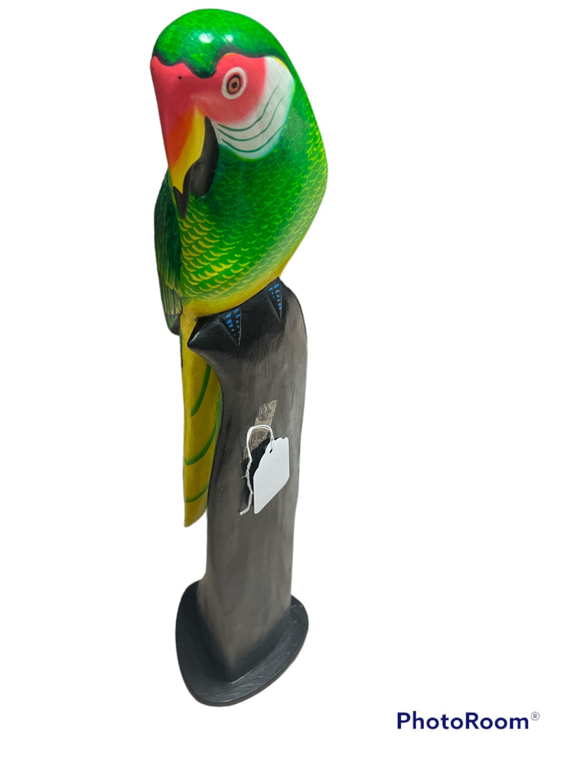 Wooden Parrot Sculpture- 3 Colors