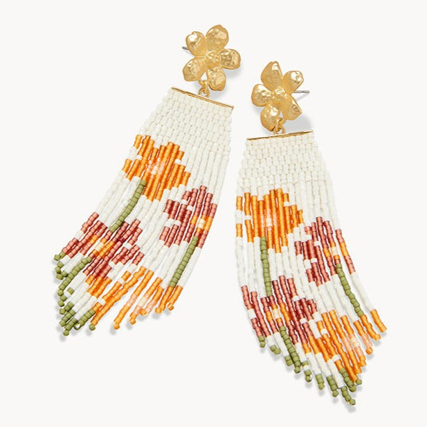 Bitty Bead Earrings - Floral Stems