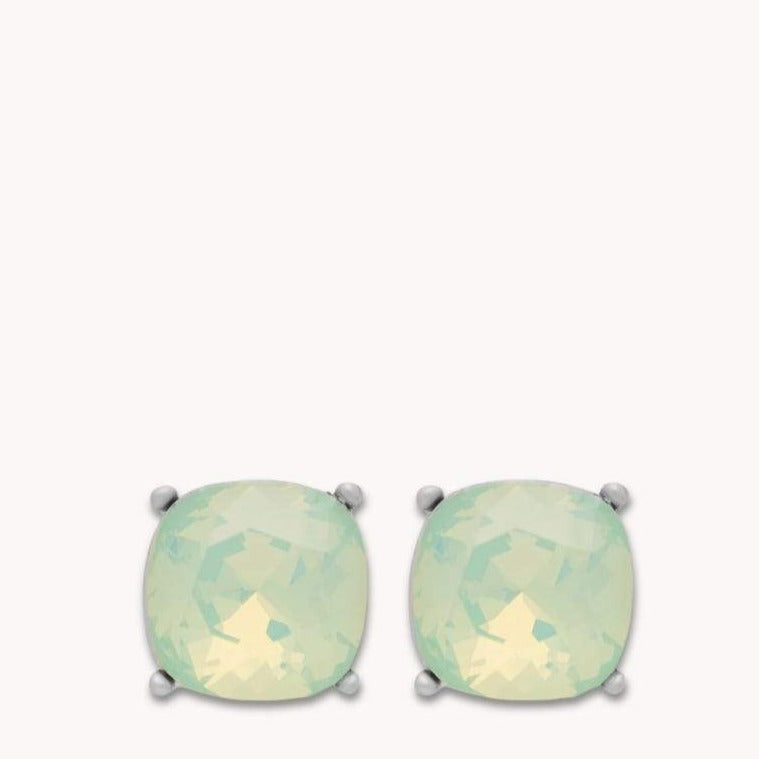 Sea La Vie Sea Glass Stud Earrings – Seafoam Crystal Front View