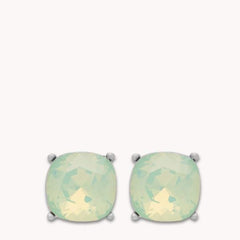 Sea La Vie Sea Glass Stud Earrings – Seafoam Crystal Front View