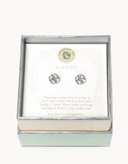 Sea La Vie Stud Earrings – Blessed Crystal Clover in Gift Box